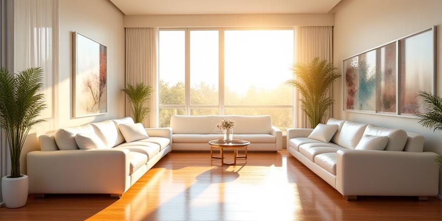 Clean modern living room in College Road with bright morning light